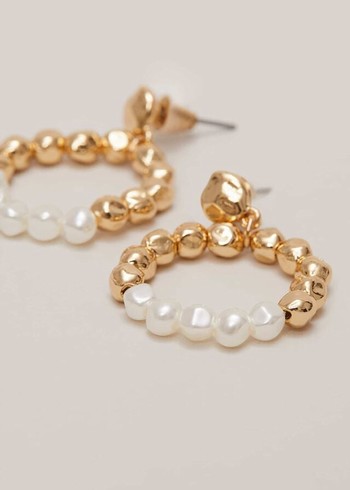 Phase Eight Pearl Hoops Jewellery Gold Canada | UHWYGV-127